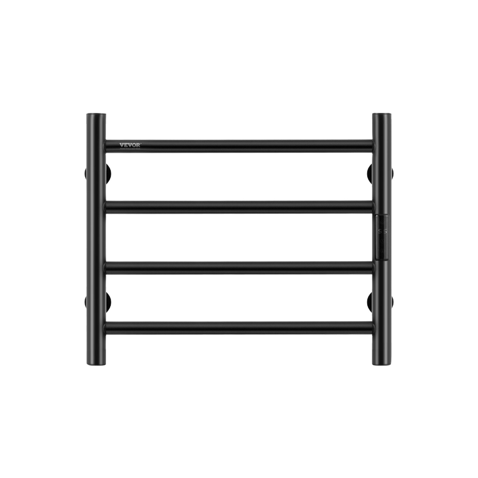 VEVOR Towel Warmer with 4 Bars, Wall-Mounted Heated Towel Rack for Bathrooms, IPX5 Waterproof Towel Warmer with Timer and LED Display, Towel Warmer with 5 Adjustable Temperature Levels, Black