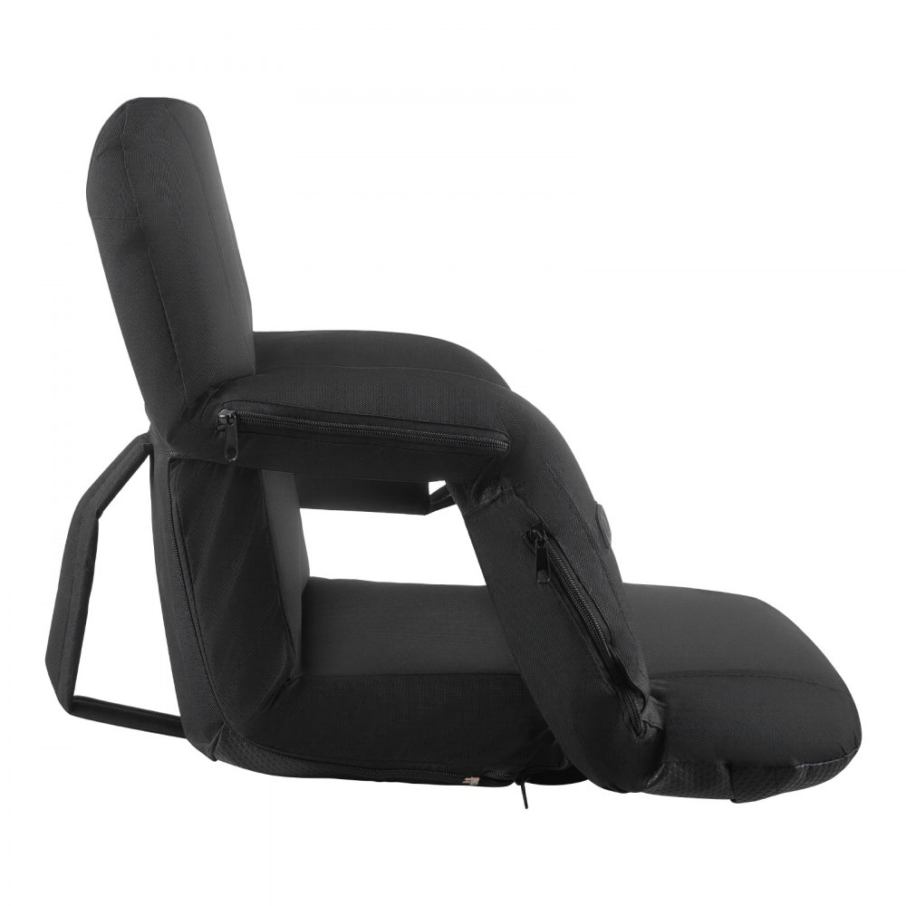 VEVOR Asiento de Estadio con Calefacción, 4 Bolsillos, 3 Niveles de Calefacción y 6 Modos de Vibración, Cojín Portátil para Acampadas, Eventos Deportivos y Gradas, Color Negro, 645 x 515 x 465 mm