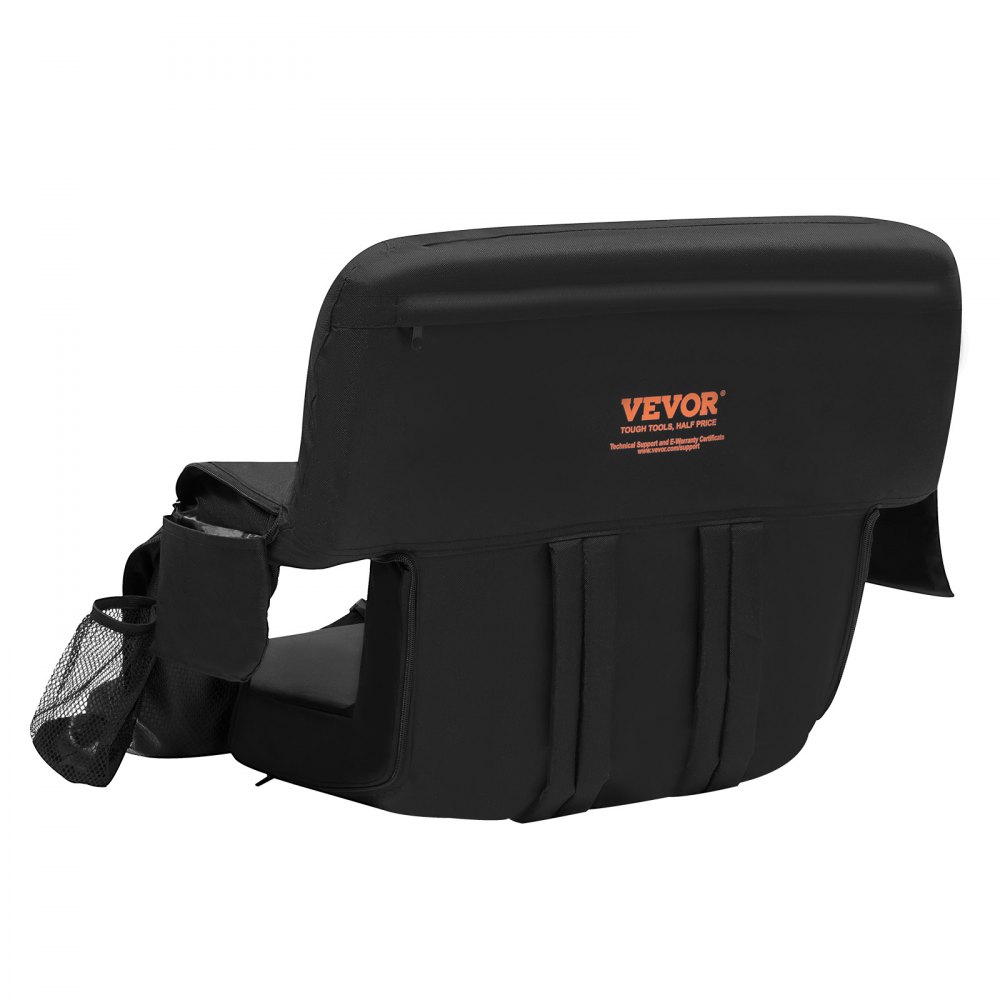 VEVOR Asiento de Estadio con Doble Calefacción y Soporte para la Espalda de 3 Niveles, Silla Reclinable Acolchada Portátil Plegable con Portavasos con Bolsillo con Gancho, 83,1 x 56,9 x 6,1 cm
