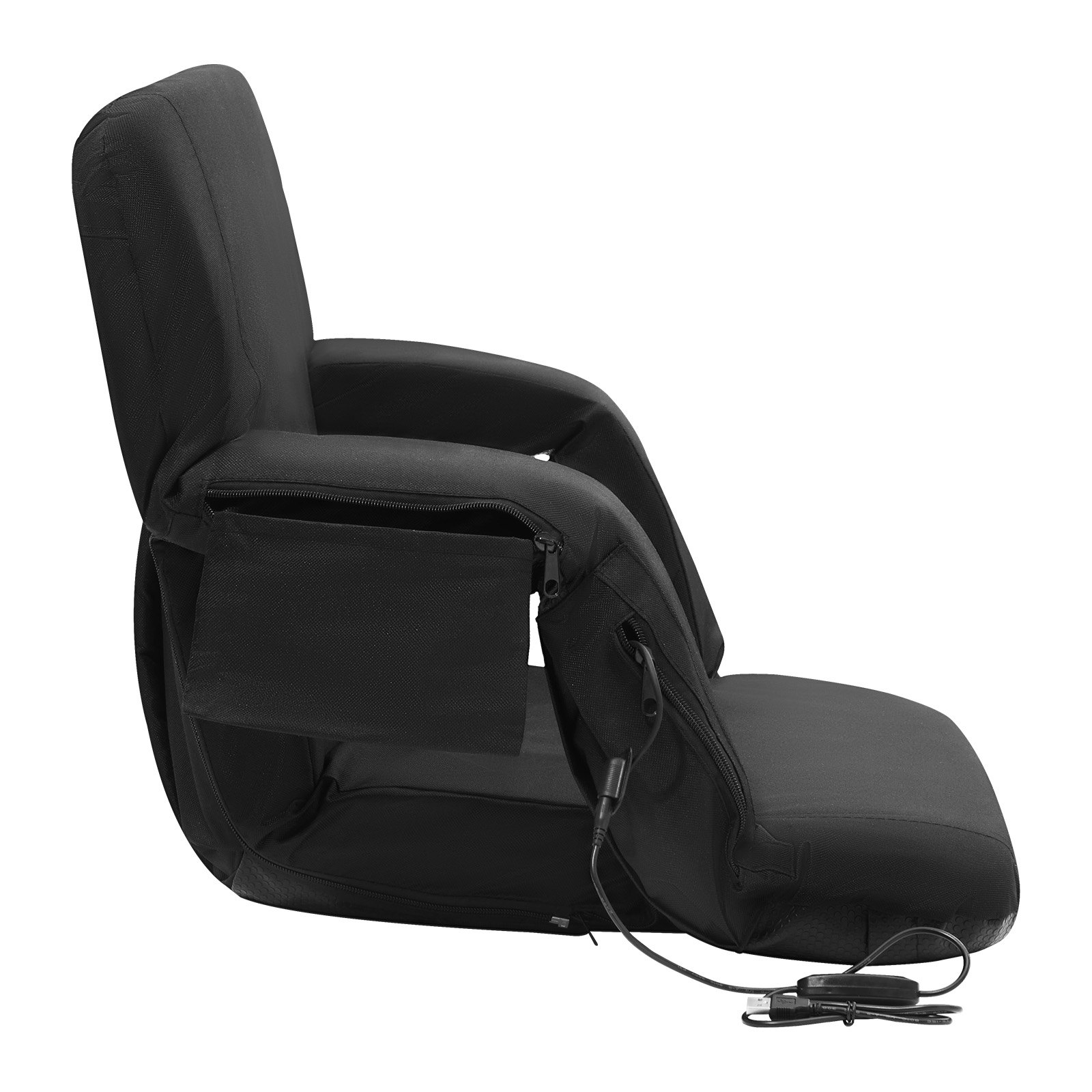 VEVOR Asiento Portátil Plegable de Estadio con Doble Calefacción y Soporte para la Espalda con Calefacción de 3 Niveles, con Portavasos con Bolsillo con Gancho, para Eventos Deportivos, Conciertos