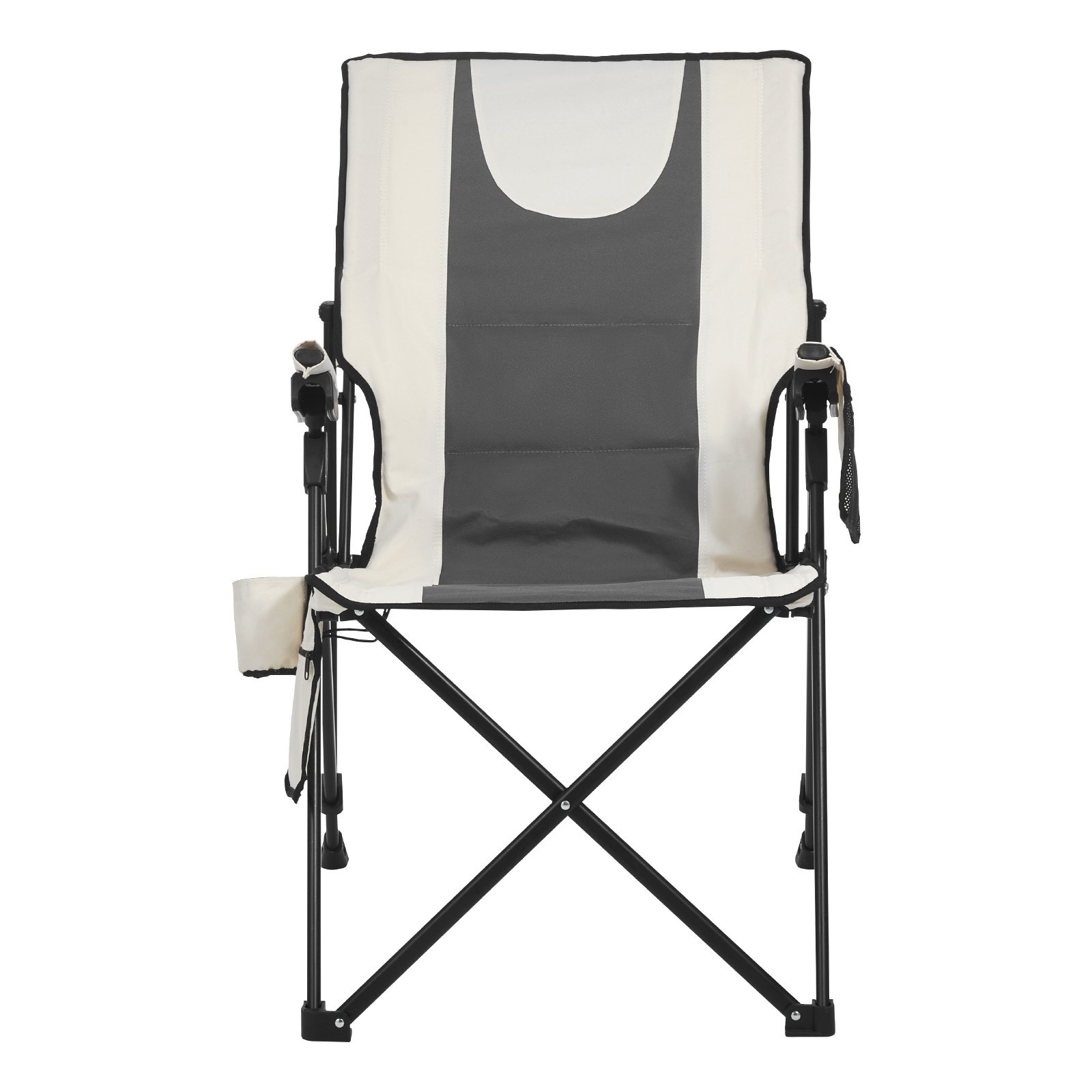 VEVOR Heated Camping Chair, 3 Heat Settings, High Back Folding Camping Chair, Supports 260lbs, Full Padded Beach Chairs with Armrest & Cupholder, Portable Lawn Chairs for Outdoor Sports Travel