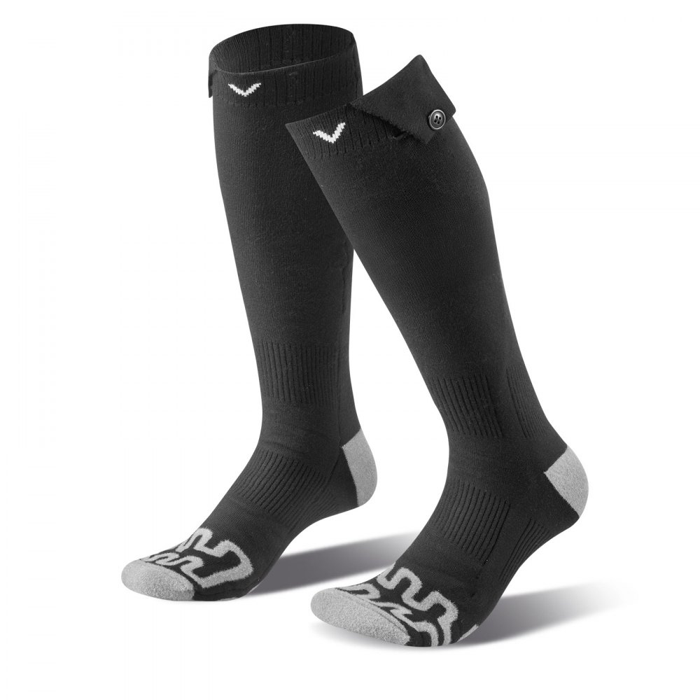VEVOR Calcetines Calefactables Unisex, con Batería 5000 mAh, Recargables y 4 Niveles de Temperatura, Ideales para Pesca, Camping, Senderismo, Esquí, Trabajo al Aire Libre e Invierno, Talla Única