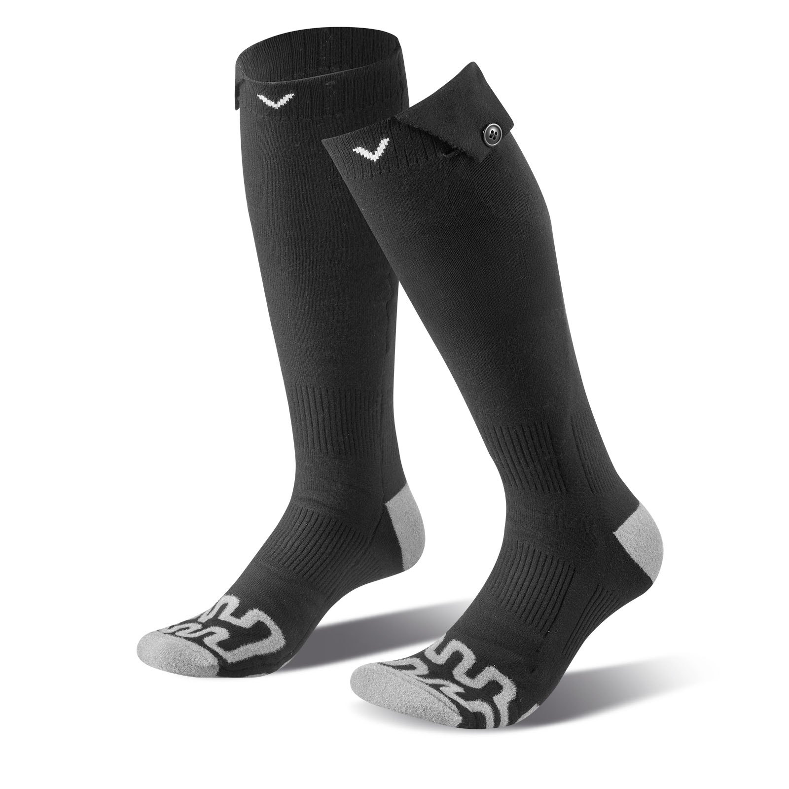 VEVOR Calcetines Calefactables Unisex, con Batería 5000 mAh, Recargables y 4 Niveles de Temperatura, Ideales para Pesca, Camping, Senderismo, Esquí, Trabajo al Aire Libre e Invierno, Talla Única