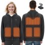 VEVOR Sudadera con Capucha y Calefacción Unisex, Chaqueta Eléctrica con Cremallera y 5 Zonas de Calefacción para Hombre y Mujer, Jersey Ligero y Cálido para Exteriores para Acampada, Talla S, Negro