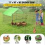 VEVOR Gallinero de Exterior 180x77x75,5 cm Recinto para Pollos con Lona Verde