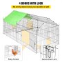 VEVOR Gallinero de Exterior 180x77x75,5 cm Recinto para Pollos con Lona Verde