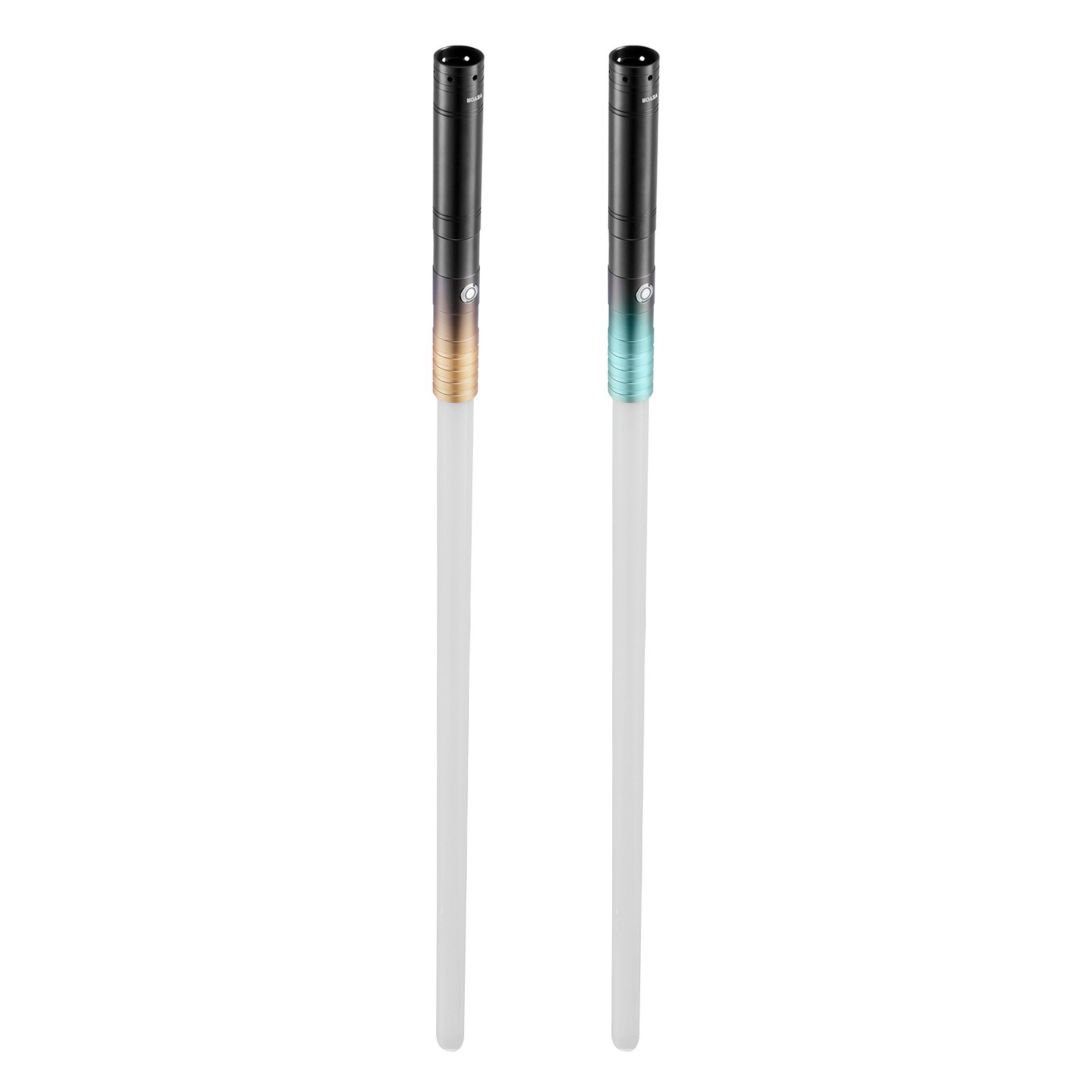 VEVOR 2 PCS Sables de Luz de 975 mm con 12 Colores RGB, 4 Modos de Sonido y Mango Realista, Espadas de Sable Iluminadas Recargables para Adultos y Niños para Cosplay de Halloween y Navidad, Negro