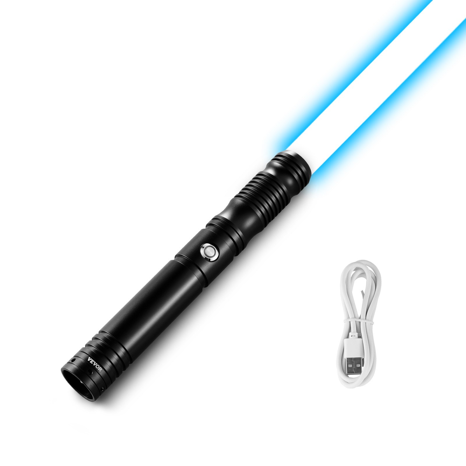 VEVOR Sable de Luz de 100 cm con 12 Colores RGB, Modo Silencioso y Mango Realista, Espadas de Sable Iluminadas Recargables para Adultos y Niños para Cosplay de Halloween y Navidad, Cumpleaños, Negro