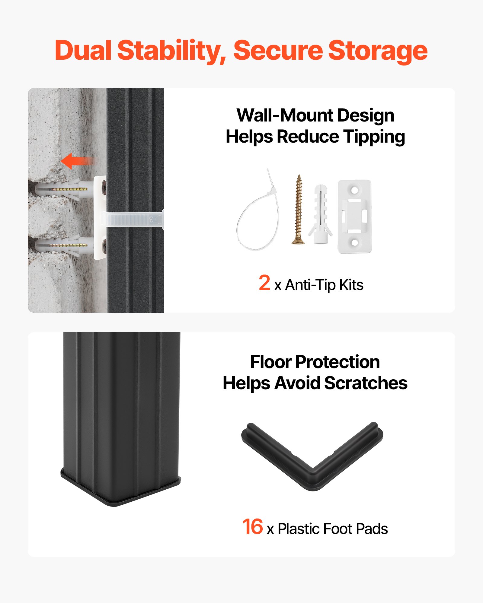 VEVOR Estantería Almacenaje Metálica de 5 Niveles 1030 x 465 x 1813 mm, Estantería Multiusos Altura Ajustable, Capacidad 1360,8 kg en Total con Estructura de Acero para Garaje Cocina Baño Trastero