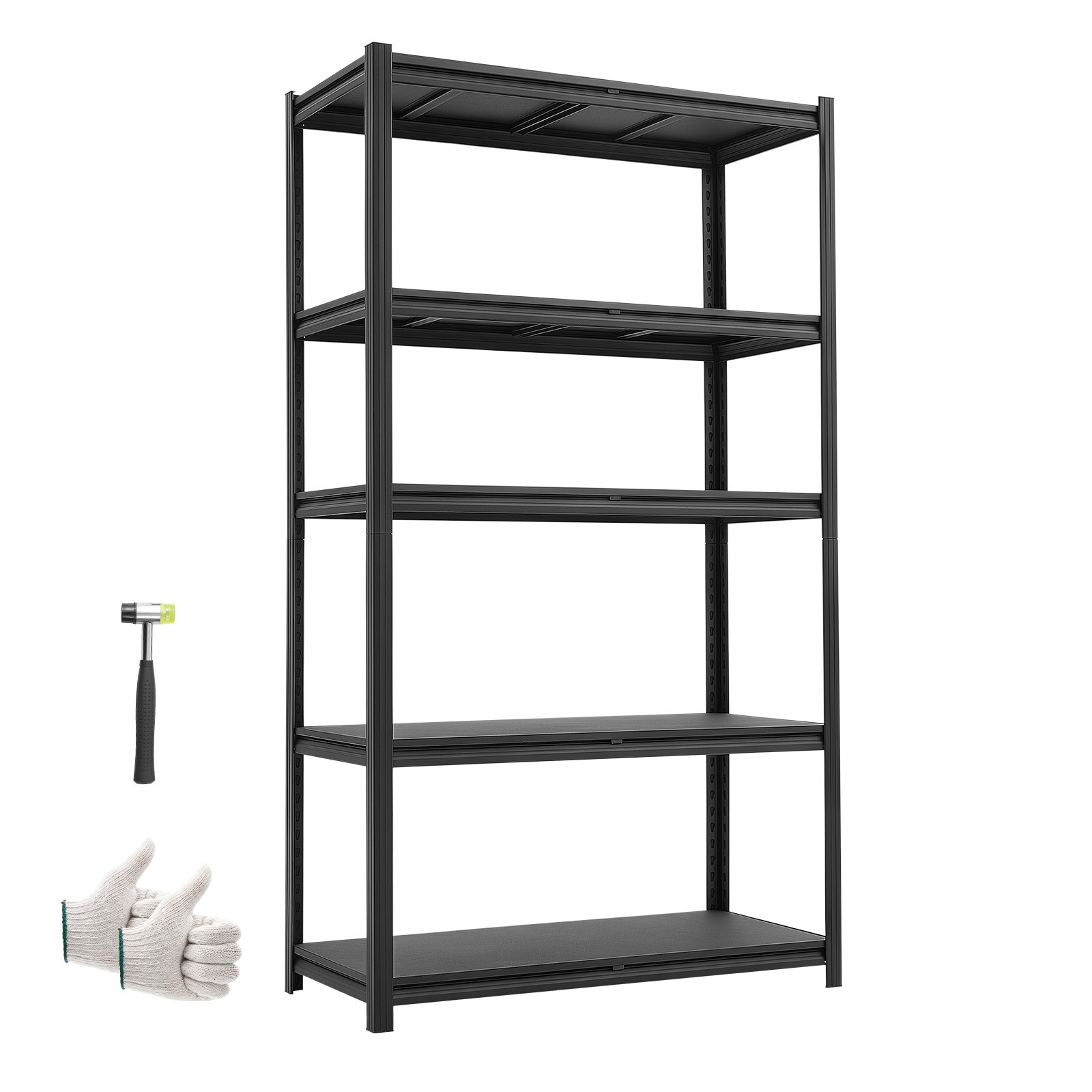 VEVOR Estantería Almacenaje Metálica de 5 Niveles 1030 x 465 x 1813 mm, Estantería Multiusos Altura Ajustable, Capacidad 1360,8 kg en Total con Estructura de Acero para Garaje Cocina Baño Trastero
