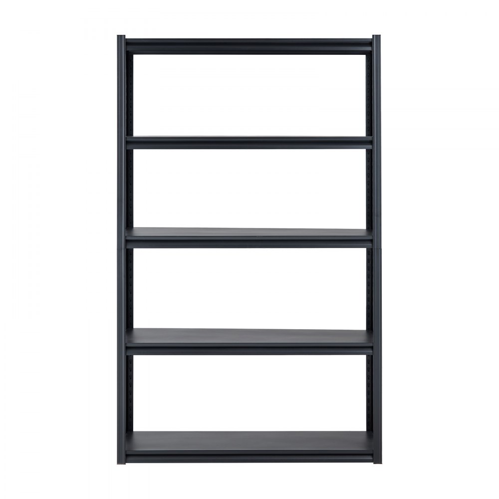 VEVOR Garage Shelving Unit, 1361 kg, Boltless Shelving Unit, Basement Shelving Unit, Robust Adjustable Metal Storage Rack, 5 Shelves, 457.2 x 1219.2 x 1981.2 mm, Storage Unit, for Kitchen, Workshop, Basement, Warehouse, Black