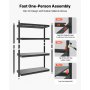 VEVOR Estantería Almacenaje Metálica de 4 Niveles 1030 x 522 x 1529 mm, Estantería Multiusos Altura Ajustable, Capacidad 1088 kg en Total con Estructura de Acero para Trastero Garaje Almacén Cocina