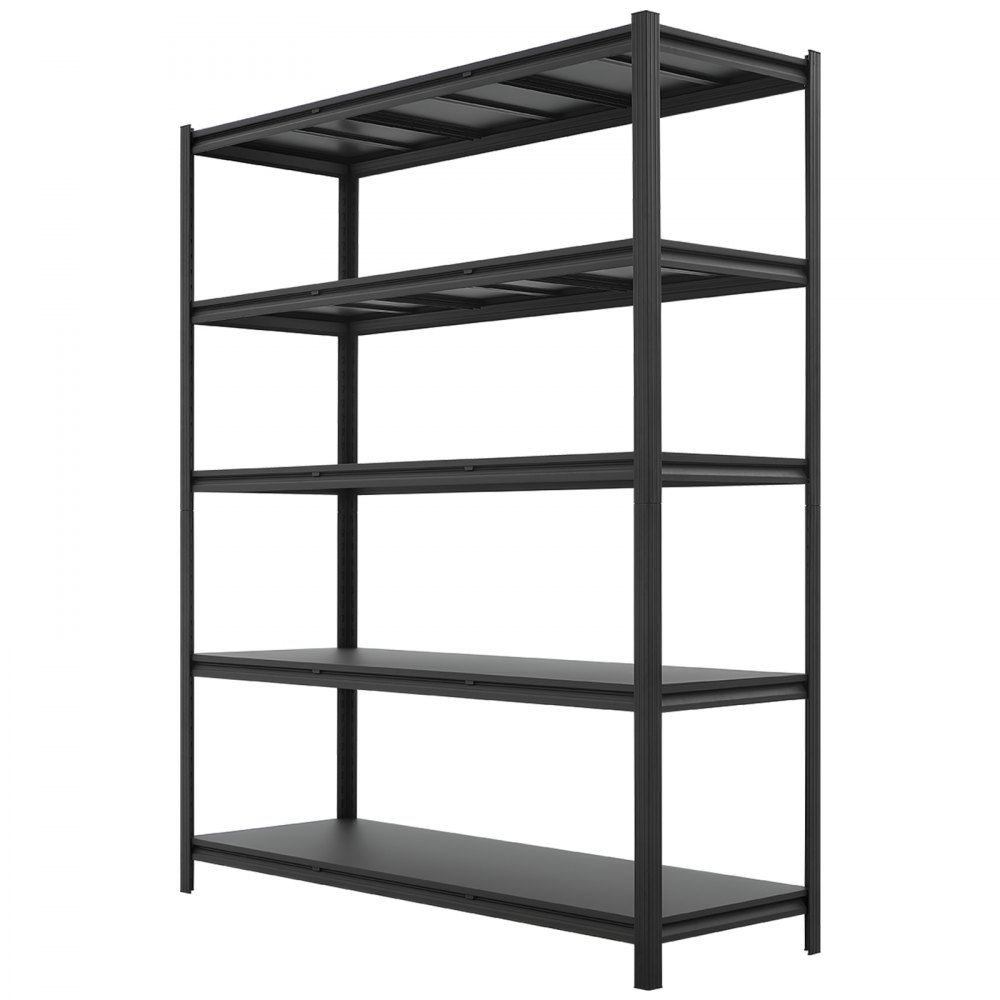 VEVOR Estantería Almacenaje Metálica de 5 Niveles 1511 x 522 x 1813 mm, Estantería Multiusos Altura Ajustable, Capacidad 1360 kg en Total con Estructura de Acero para Sótano Cocina Trastero Hogar