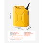 VEVOR Metal Fuel Container, 20 L, Fuel Jerry Can with Spout and Comfort Handle, 6 L/min Max Flow Rate, Leakproof & Corrosion-resistant Metal Gas Tank Most Cars Motorcycle ATV UTV, Yellow