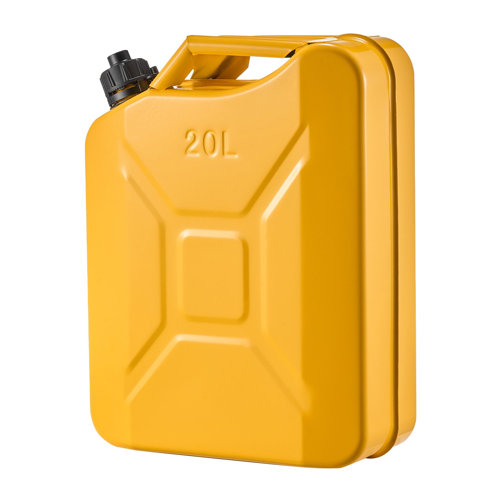 VEVOR Bidón de Gasolina de 20 L, Tanque de Combustible de Metal y PP con Pico y Asa, Caudal Máximo de 6 L/min, a Prueba de Fugas, para la Mayoría de Autos, Motocicletas, ATV, UTV, Amarillo, 1 Pieza
