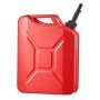 VEVOR Bidón de Gasolina de 20 L, Tanque de Combustible de Metal y PP con Boquilla y Asa, Caudal Máximo de 6 L/min, a Prueba de Fugas, para la Mayoría de Autos, Motocicletas, ATV, UTV, Rojo, 1 Pieza