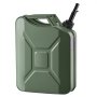 VEVOR Bidón de Gasolina de 20 L, Tanque de Combustible de Metal y PP con Pico y Asa, Caudal Máximo de 6 L/min, a Prueba de Fugas, para la Mayoría de Autos, Motocicletas, ATV, UTV, Verde, 1 Pieza