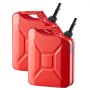 VEVOR Metal Fuel Container, 20 L, Fuel Jerry Can with Spout and Comfort Handle, 6 L/min Max Flow Rate, Leakproof & Corrosion-resistant Metal Gas Tank Most Cars Motorcycle ATV UTV, Red, 2 Packs
