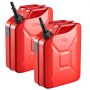 VEVOR Metal Fuel Container, 20 L, Fuel Jerry Can with Spout and Comfort Handle, 6 L/min Max Flow Rate, Leakproof & Corrosion-resistant Metal Gas Tank Most Cars Motorcycle ATV UTV, Red, 2 Packs