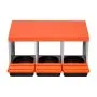 VEVOR Chicken Nesting Boxes, 3 Compartments, Metal Egg Laying Boxes with Protective Collection Lids, Roll Out Nesting Box, Easy to Assemble, Ideal for Hens, Ducks, Chickens, and Other Poultry, Orange