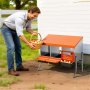 VEVOR Nidos para Gallinas, 3 Compartimentos, con Patas de Soporte, Fácil Recogida de Huevos, Acero Galvanizado y Plástico de Alta Resistencia, para Gallinas Ponedoras, Naranja, 795 x 525 x 675 mm