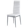 VEVOR Modern Dining Room Accent Chairs Set of 6, Upholstered Leather Side Chair for Dining Tables, Space-Saving Kitchen Table Chair with Thick Cushions and Metal Legs, White