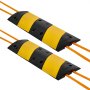 VEVOR Protector de Cables para Suelo 1000 mm 2 Canales Rampa de Protección de Cable Capacidad de Carga de 9979 kg con Tornillos de Expansión, para Caminos de Entrada de Grava, Hormigón, 2 Piezas
