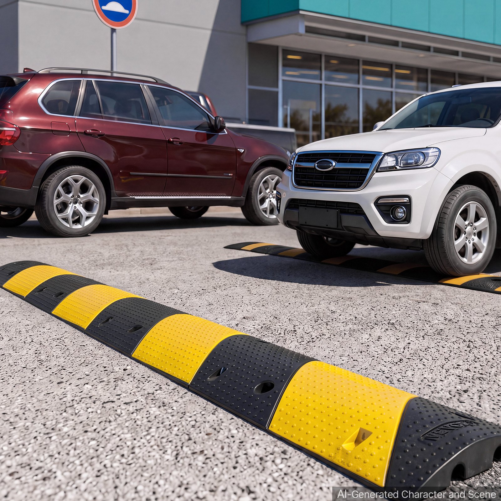 VEVOR Protector de Cables para Suelo 1000 mm 2 Canales Rampa de Protección de Cable Capacidad de Carga de 9979 kg con Tornillos de Expansión, para Caminos de Entrada de Grava, Hormigón, 2 Piezas
