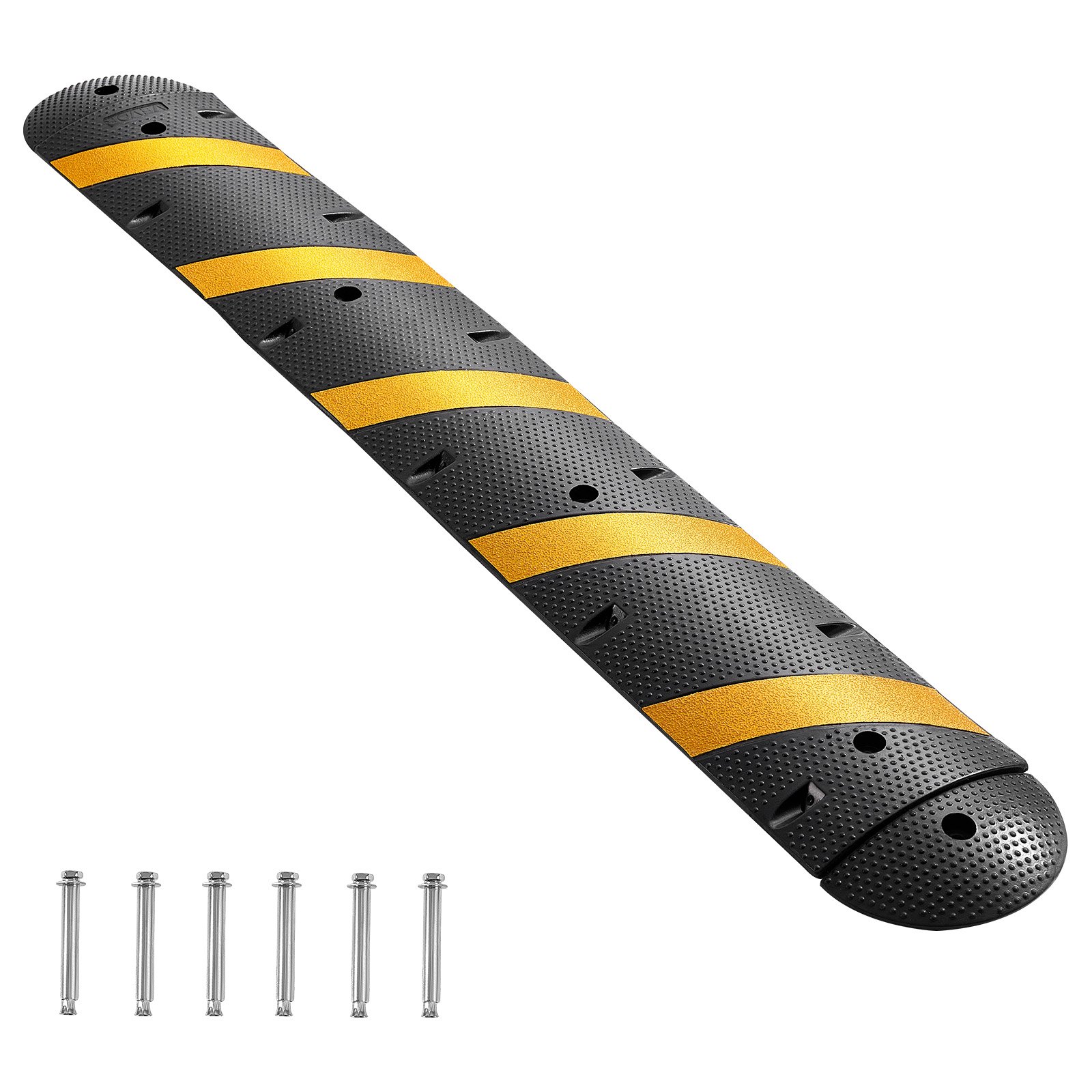 VEVOR Protector de Cables para Suelo 1830 mm 2 Canales Rampa de Protección de Cable Capacidad de Carga de 9979 kg con Tornillos de Expansión, para Caminos de Entrada de Grava, Hormigón, 1 Pieza