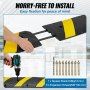 VEVOR Rampa de Protección de Cable de 2 Vías 2 PCS Pasacables de Suelo 183x30x4,5cm Protector de Cables de Goma Carga de 10000kg, 8 Tornillos 1 Broca para Carreteras Estacionamientos, Negro y Amarillo