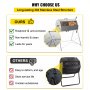 VEVOR Compostador de Jardín Contenedor de Desechos Orgánicos de 270L Giratorio Contenedor Giratorio para Compostaje 1196 mm Acero Inoxidable 304 + EVA Contenedor de Compostaje para Jardín 27,2 KG