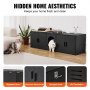 VEVOR Muebles de Baño Oculto para Gatos 147 x 46 x 45 cm, Armario para  Arenero de Madera, Mesa Auxiliar para TV, Capacidad de Peso de 136 kg, para Ocultar las Cajas de Arena para Gatos, Negro