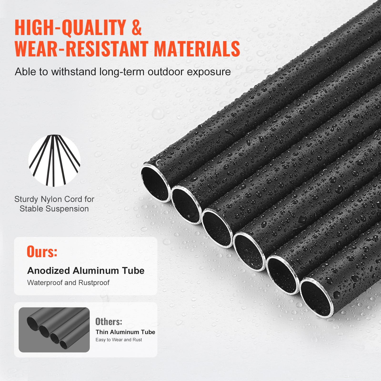 VEVOR Campanas de Viento para Exteriores de 1524 x Ø230 mm, Campanillas de Viento de Tono Profundo con 6 Tubos, Decoración para Exteriores para Patio, Porche, Jardín y Patio Trasero, Color Negro
