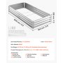VEVOR Cama Elevada de Jardín 180 x 90 x 30 cm Rectangular, Arriate de Jardín de Metal con Base Abierta, para Cultivo de Flores Plantas con Accesorios para Terraza Patio Balcón, 2 Piezas, Plateado