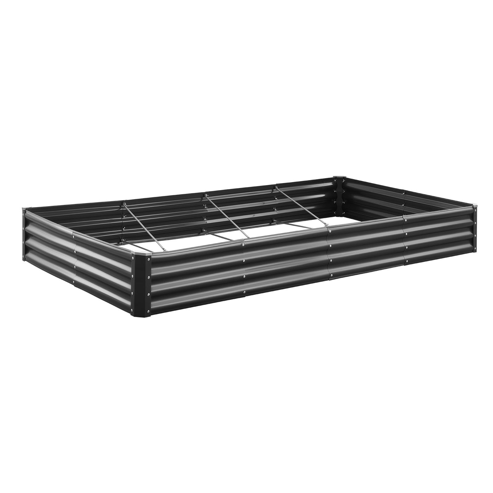 VEVOR Cama Elevada de Jardín 240 x 120 x 29 cm Rectangular, Jardinería Elevada de Metal con Base Abierta para Cultivo de Flores Plantas Hierbas Huerto con Accesorios para Jardín Terraza Patio Balcón
