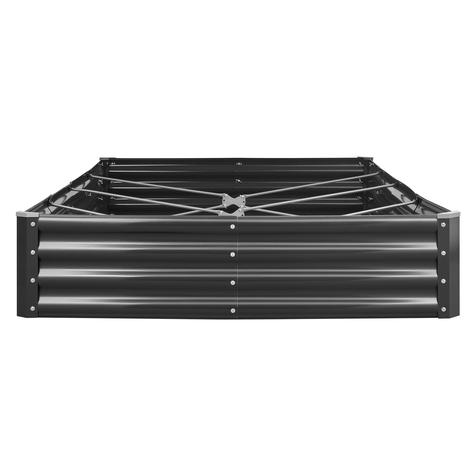 VEVOR Cama Elevada de Jardín 240 x 120 x 29 cm Rectangular, Jardinería Elevada de Metal con Base Abierta para Cultivo de Flores Plantas Hierbas Huerto con Accesorios para Jardín Terraza Patio Balcón