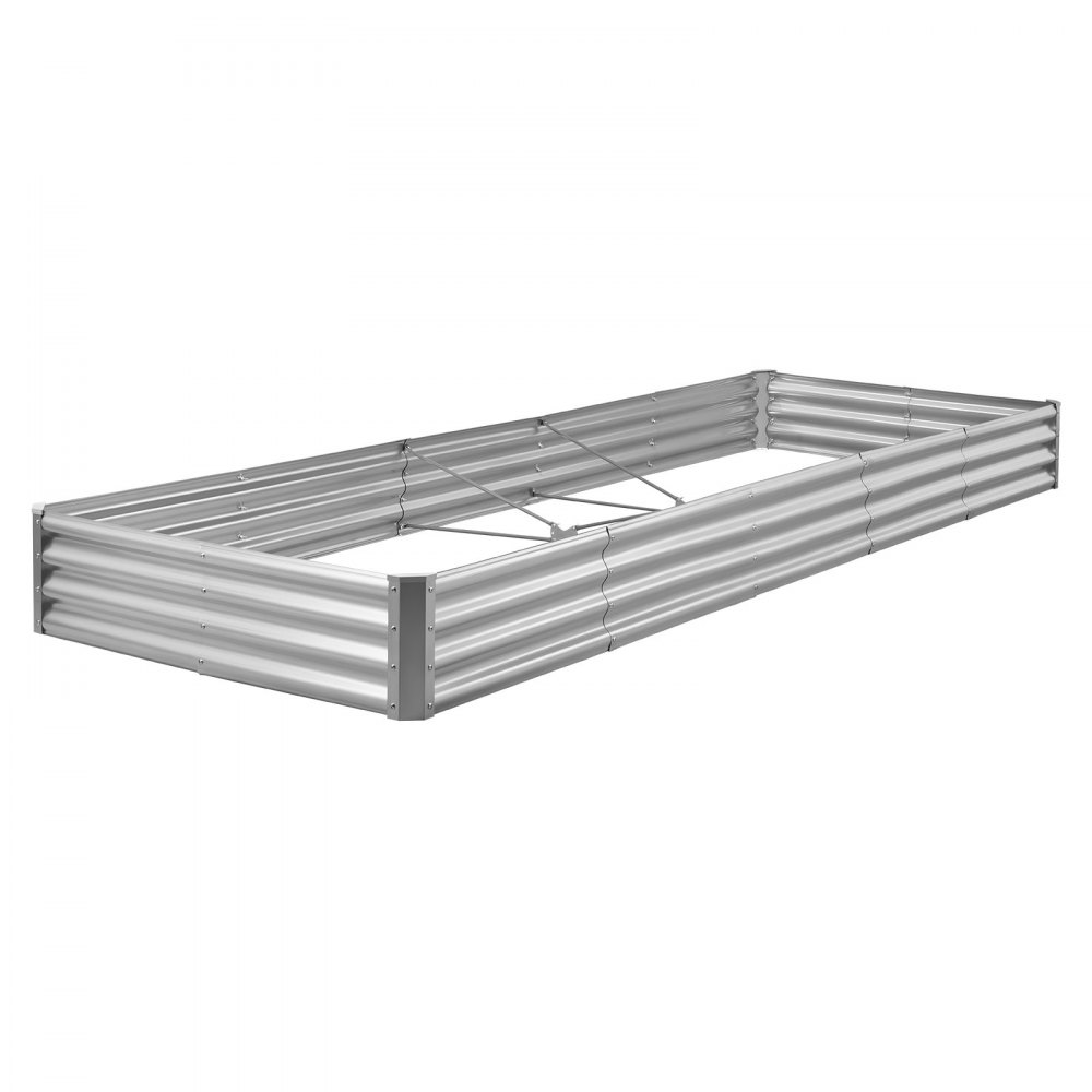 VEVOR Cama Elevada de Jardín 360 x 120 x 29 cm Rectangular, Jardinería Elevada de Metal con Base Abierta para Cultivo de Flores Plantas Hierbas Huerto con Accesorios para Jardín Terraza Patio Balcón