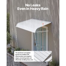 VEVOR Toldo de Aleación de Aluminio, Área de Protección Solar 1219 x 1066 mm