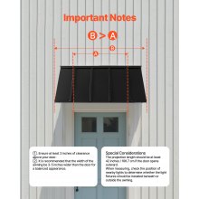 VEVOR Toldo de Acero Área de Protección de 1430 x 610 mm para Puerta de Patio