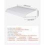 VEVOR Toldo para Exterior, Área de Protección Solar de 1524 x 1066 mm Toldo de Aleación de Aluminio Resistente a la Oxidación con Voladizo Compatible para Puerta de 1,2 m de Ancho de Exterior