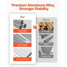 VEVOR Toldo de Aleación de Aluminio, Área de Protección Solar 1524 x 1066 mm