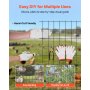 VEVOR Valla de Jardín 61 cm x 7,62 m, Malla 5,08 x 7,62 cm Recubierta de Vinilo, Valla de Alambre de Acero Galvanizado de 1,52 mm de Diámetro para Gallinas y Conejos, para Recintos de Animales