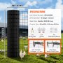 VEVOR Aviary Wire 91 x 1524 cm, Garden Fence, 1.52 mm Mesh Fence Roll, Vinyl Coated Wire Fence for Chicken Coop Barriers, Rabbit and Snake Fences, Poultry Enclosures