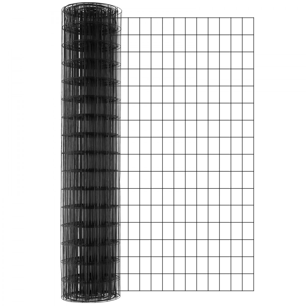 VEVOR Rollo de malla de alambre galvanizado 1220x15240 mm Malla de alambre para pollos calibre 16, malla metálica recubierta de vinilo para cercas de gallineros, cercas de serpientes para conejos