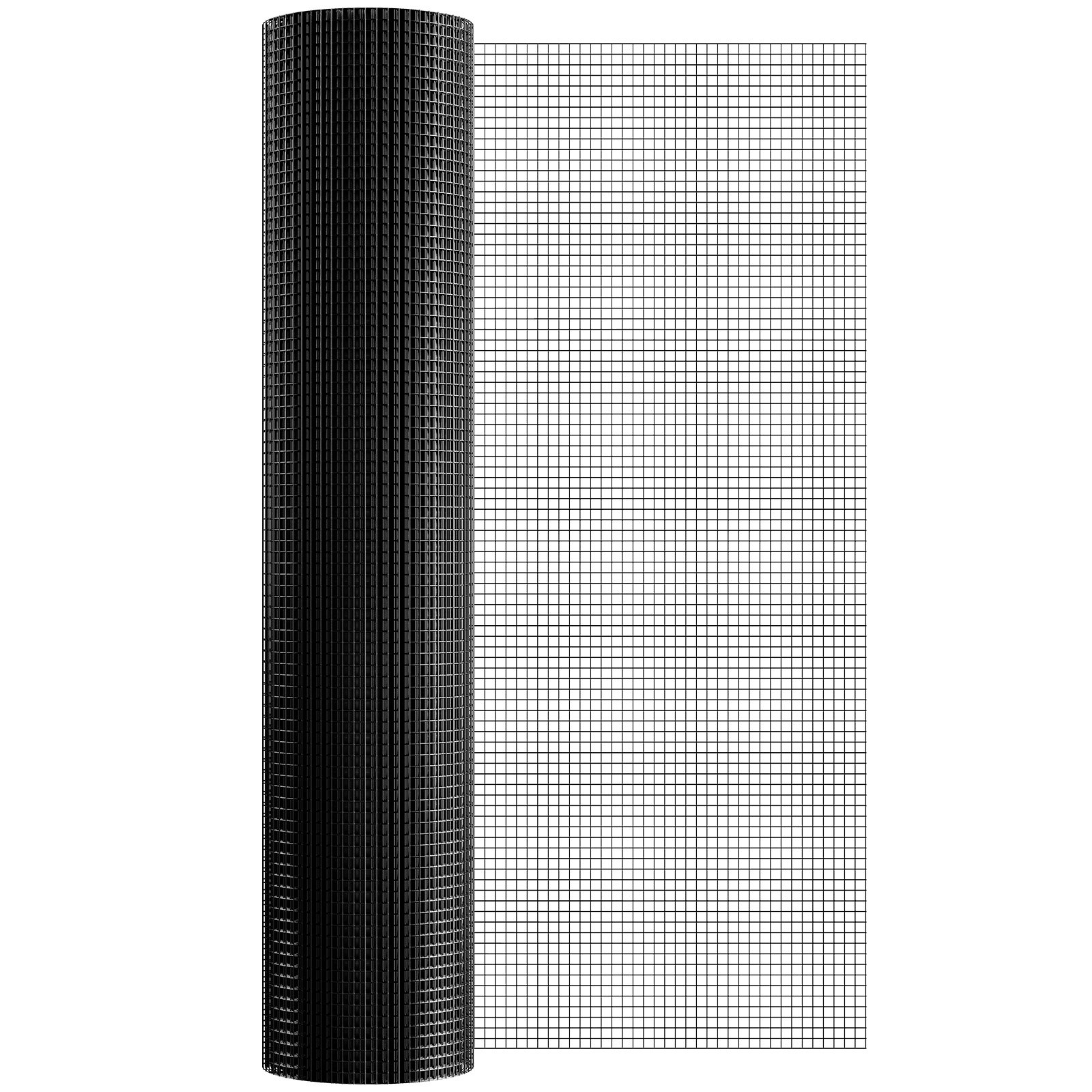 VEVOR Rollo de malla de alambre galvanizado 1220x15240 mm Malla de alambre para pollos calibre 19, malla metálica recubierta de vinilo para cercas de gallineros, cercas de serpientes para conejos