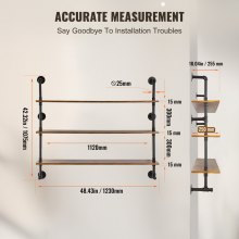 VEVOR Estantería Industrial para Tuberías 3 Niveles 1230 x 255 x 1075 mm Negro