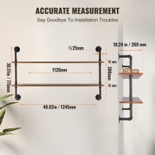 VEVOR Estantería Industrial para Tuberías de 2 Niveles 1245 x 260 x 775 mm Negro