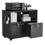 VEVOR 2 Drawers Metal File Cabinet, Lateral Filing Cabinet with Lock and Adjustable Hanging Rods, Wide Filing Storage Cabinets for Home and Office Fit Letter, A4, Legal Size File, Easy Assembly, Black