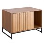 VEVOR Armario de Almacenamiento para Caja de Arena para Gatos, Escondite con Rascador, con Patas de Metal, Apto para la Mayoría de Cajas de Arena, para Sala de Estar, 80 x 51 x 56,8 cm, Madera