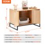 VEVOR Muebles de Baño Oculto para Gatos 80x50,8x56 cm Casa de Inodoro para Gatos 2 Puertas Patas de Metal Gabinete de Madera para Ocultar la Mayoría de las Cajas de Arena para Gatos, Color Natural